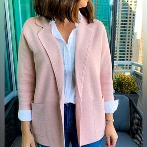 J Crew light pink sweater blazer